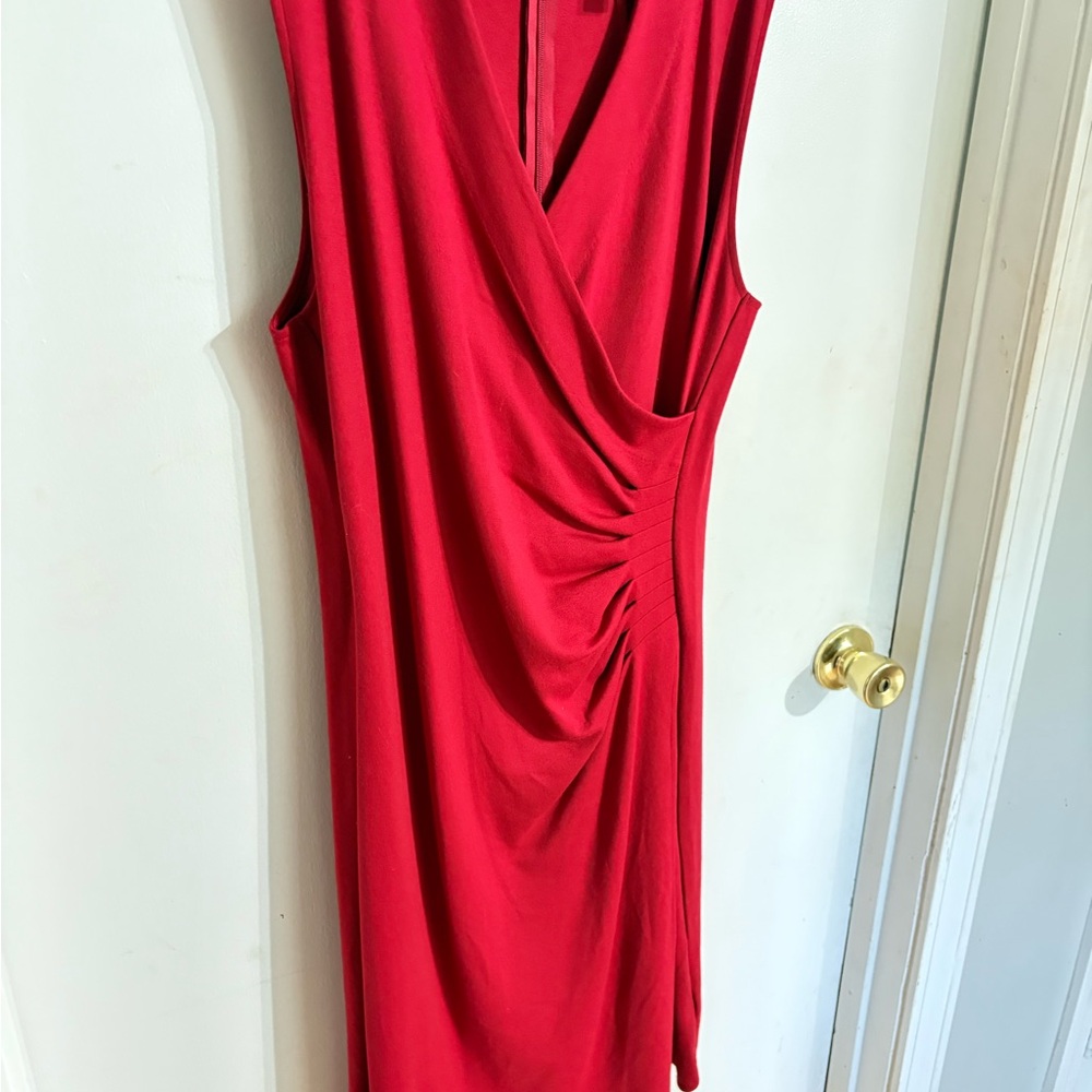Ralph Lauren dress /Elegant Red Sleeveless Dress#minimalist#daytimedress